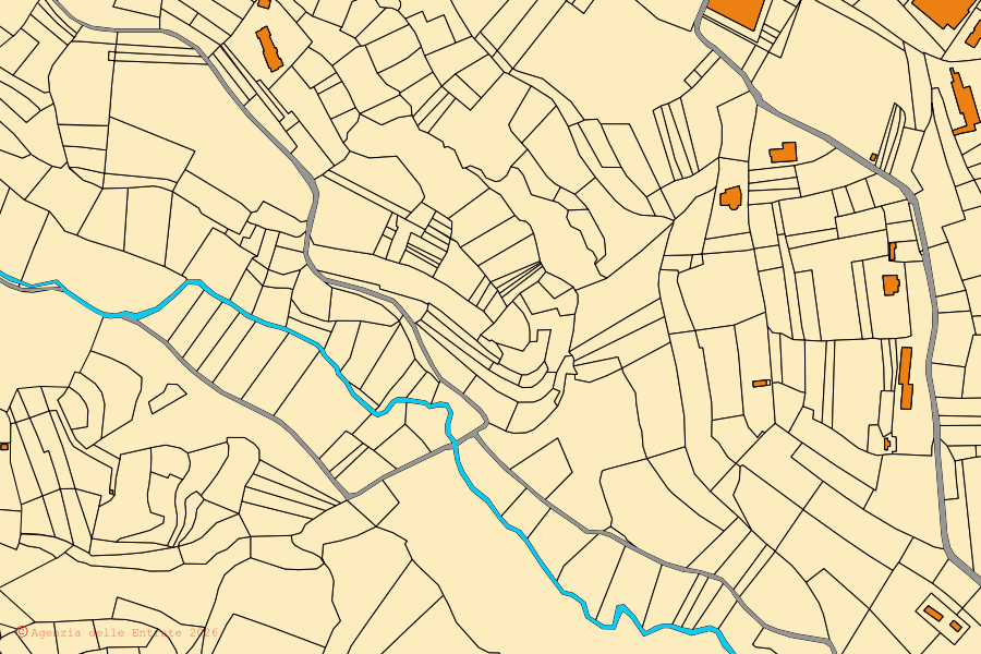 Mappa catastale del centro di Soriso: particelle e fabbricati, cartografia Agenzia delle Entrate