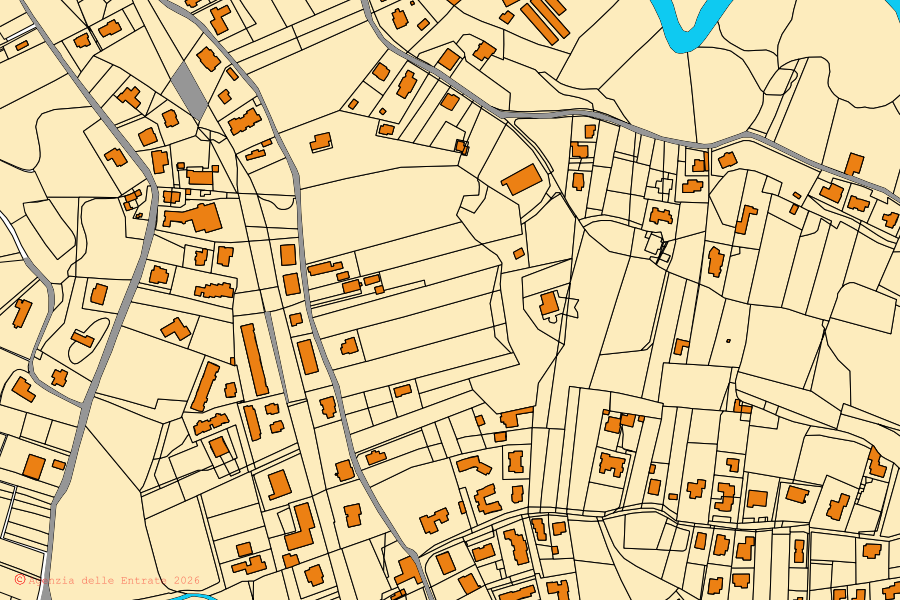 Mappa catastale del centro di Sovere: particelle e fabbricati, cartografia Agenzia delle Entrate