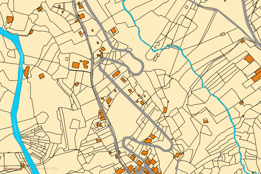Mappa catastale del centro di Spadafora: particelle e fabbricati, cartografia Agenzia delle Entrate