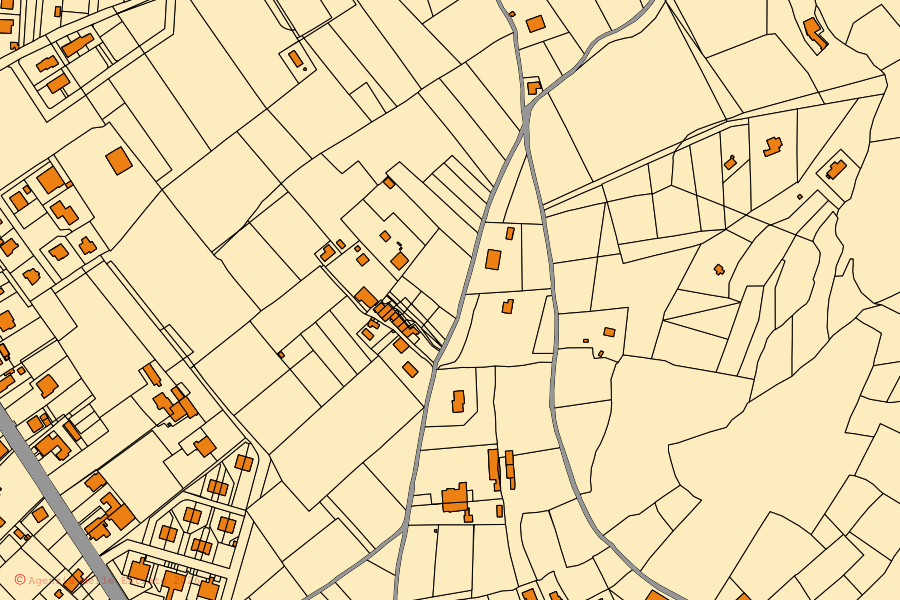 Mappa catastale del centro di Spello: particelle e fabbricati, cartografia Agenzia delle Entrate