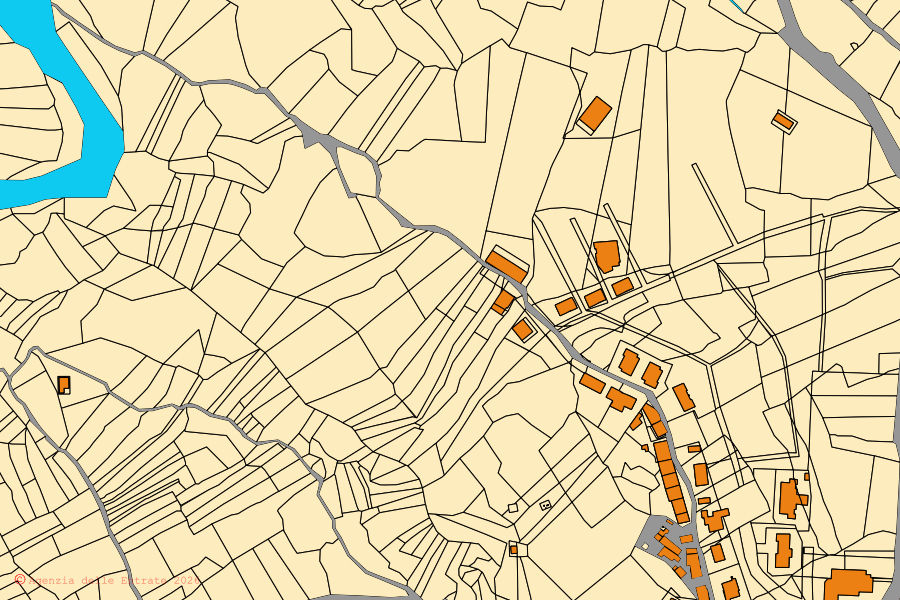 Mappa catastale del centro di Sperlinga: particelle e fabbricati, cartografia Agenzia delle Entrate