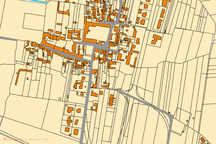 Mappa catastale del centro di Spessa: particelle e fabbricati, cartografia Agenzia delle Entrate