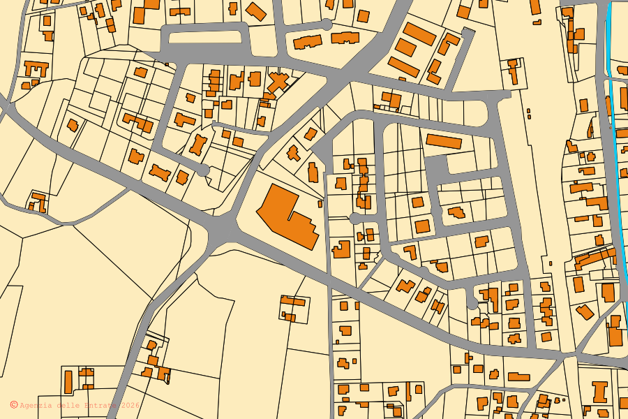 Mappa catastale del centro di Spilimbergo: particelle e fabbricati, cartografia Agenzia delle Entrate
