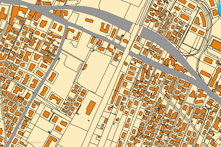 Mappa catastale del centro di Spinea: particelle e fabbricati, cartografia Agenzia delle Entrate