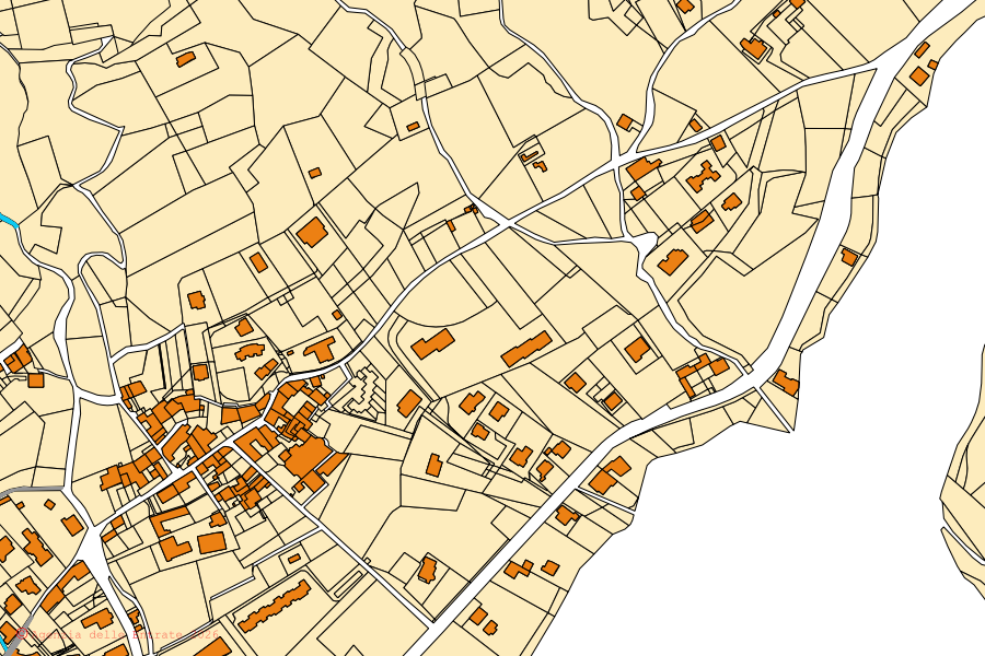 Mappa catastale del centro di Spinone al Lago: particelle e fabbricati, cartografia Agenzia delle Entrate