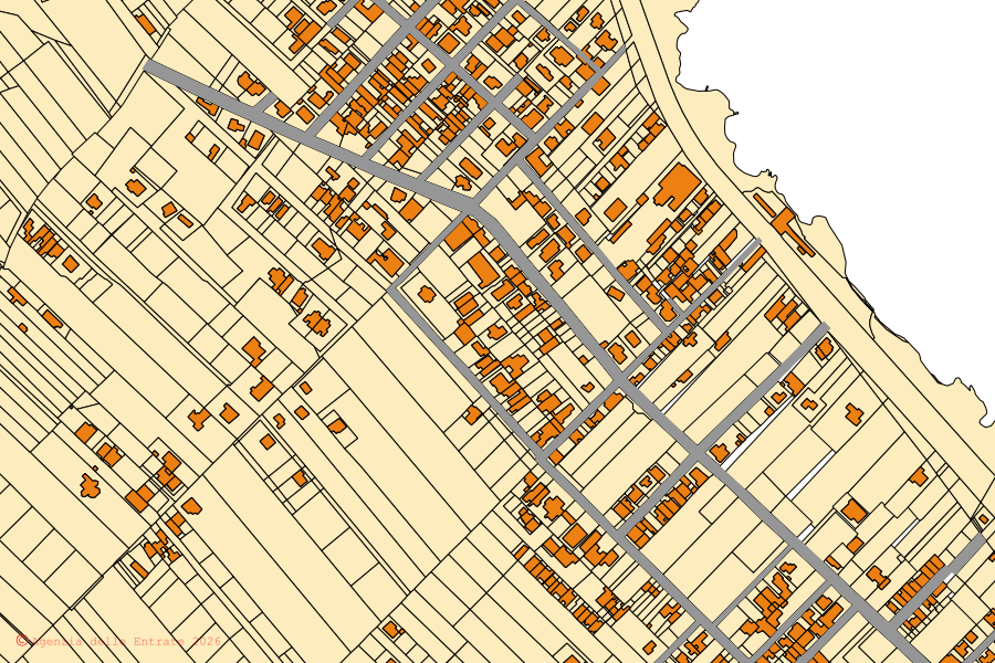 Mappa catastale del centro di Squinzano: particelle e fabbricati, cartografia Agenzia delle Entrate