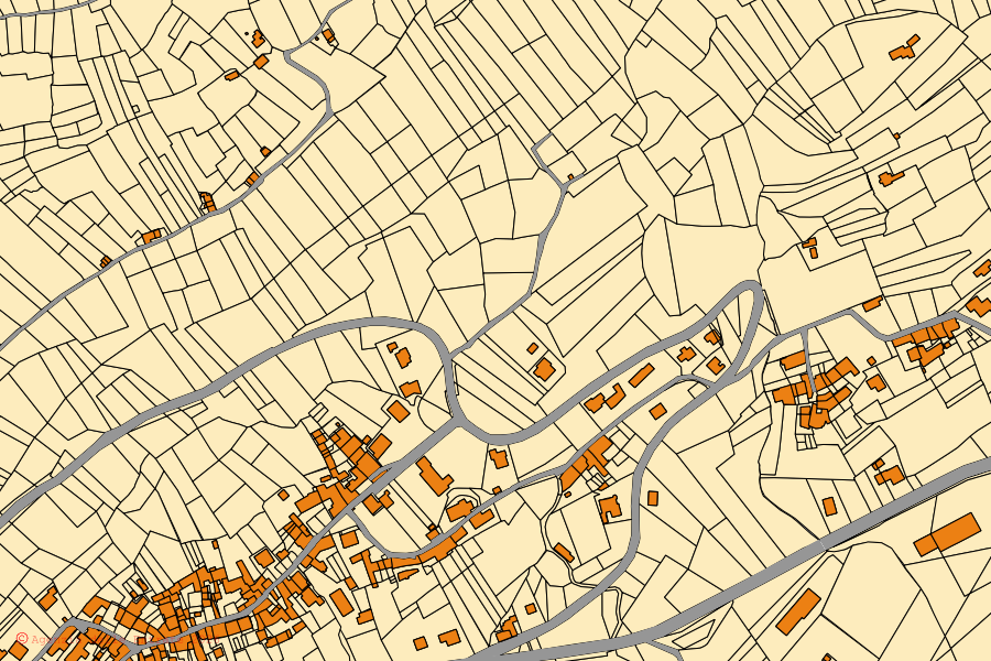 Mappa catastale del centro di Strambinello: particelle e fabbricati, cartografia Agenzia delle Entrate