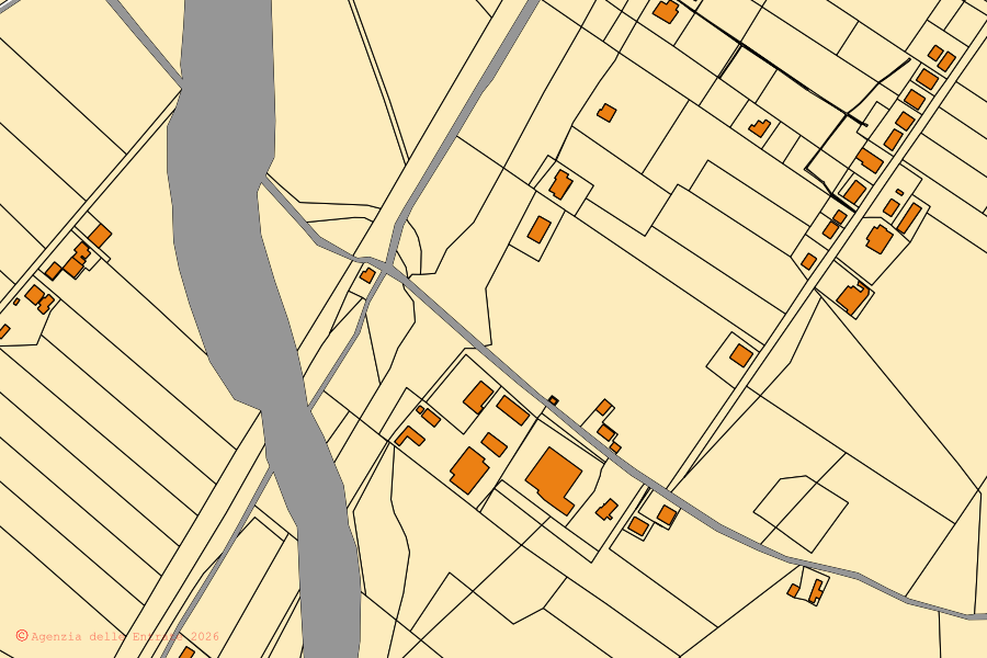 Mappa catastale del centro di Tarsia: particelle e fabbricati, cartografia Agenzia delle Entrate