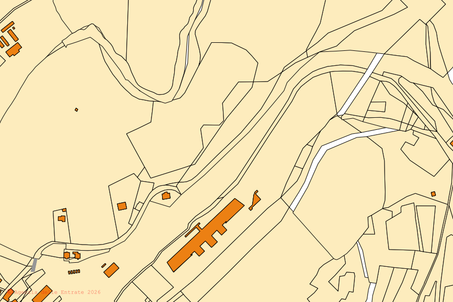 Mappa catastale del centro di Tarvisio: particelle e fabbricati, cartografia Agenzia delle Entrate