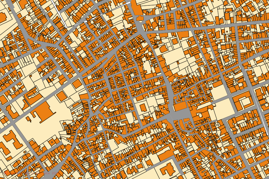 Mappa catastale del centro di Taurisano: particelle e fabbricati, cartografia Agenzia delle Entrate