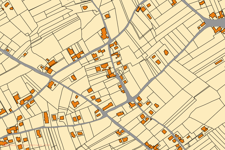 Mappa catastale del centro di Teggiano: particelle e fabbricati, cartografia Agenzia delle Entrate