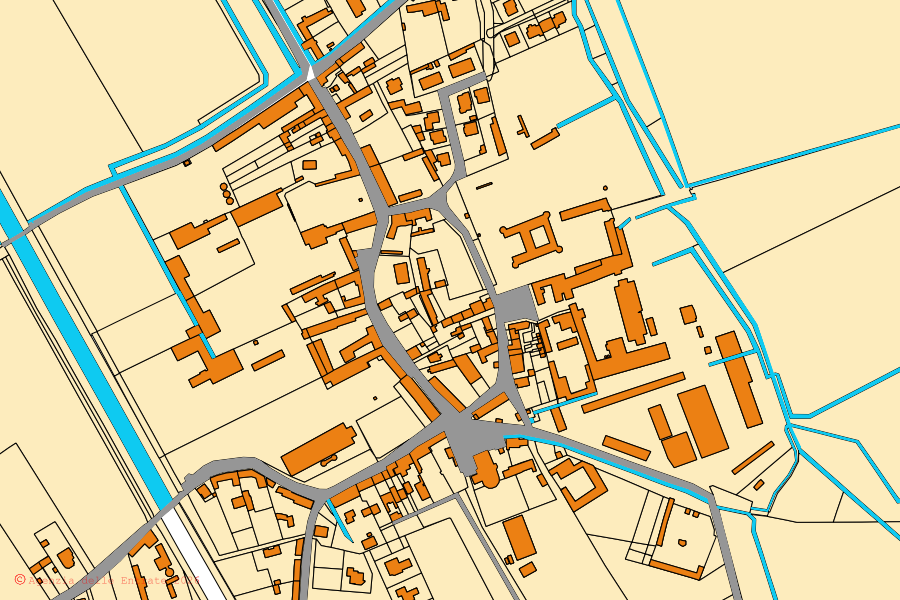 Mappa catastale del centro di Terdobbiate: particelle e fabbricati, cartografia Agenzia delle Entrate