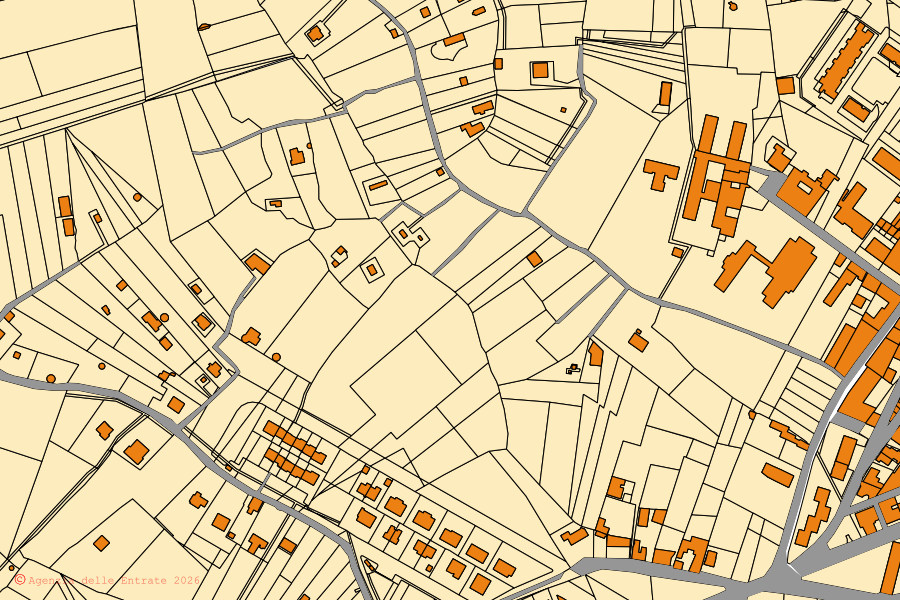 Mappa catastale del centro di Terlizzi: particelle e fabbricati, cartografia Agenzia delle Entrate