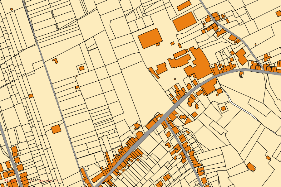 Mappa catastale del centro di Terme Vigliatore: particelle e fabbricati, cartografia Agenzia delle Entrate