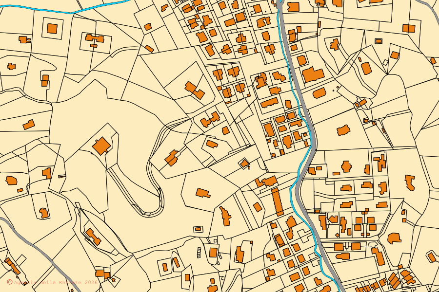 Mappa catastale del centro di Terni: particelle e fabbricati, cartografia Agenzia delle Entrate