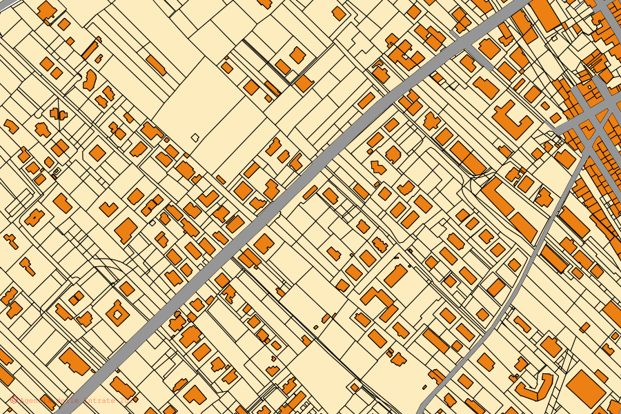 Mappa catastale del centro di Terrasini: particelle e fabbricati, cartografia Agenzia delle Entrate