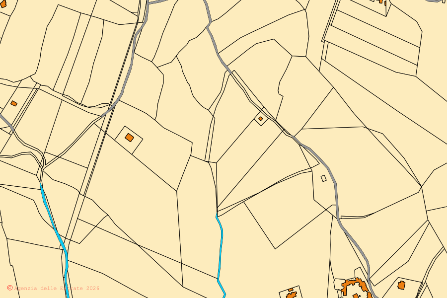 Mappa catastale del centro di Tertenia: particelle e fabbricati, cartografia Agenzia delle Entrate