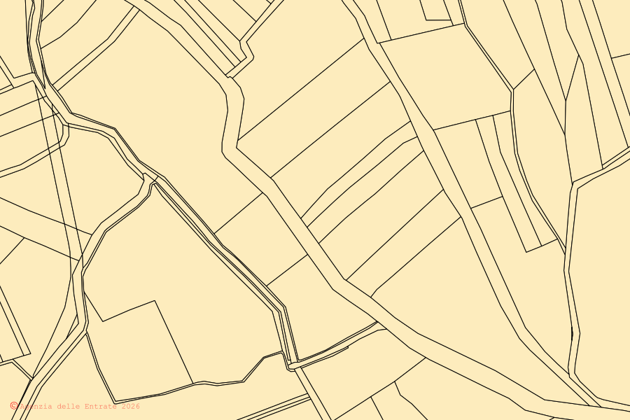 Mappa catastale del centro di Terzo d'Aquileia: particelle e fabbricati, cartografia Agenzia delle Entrate