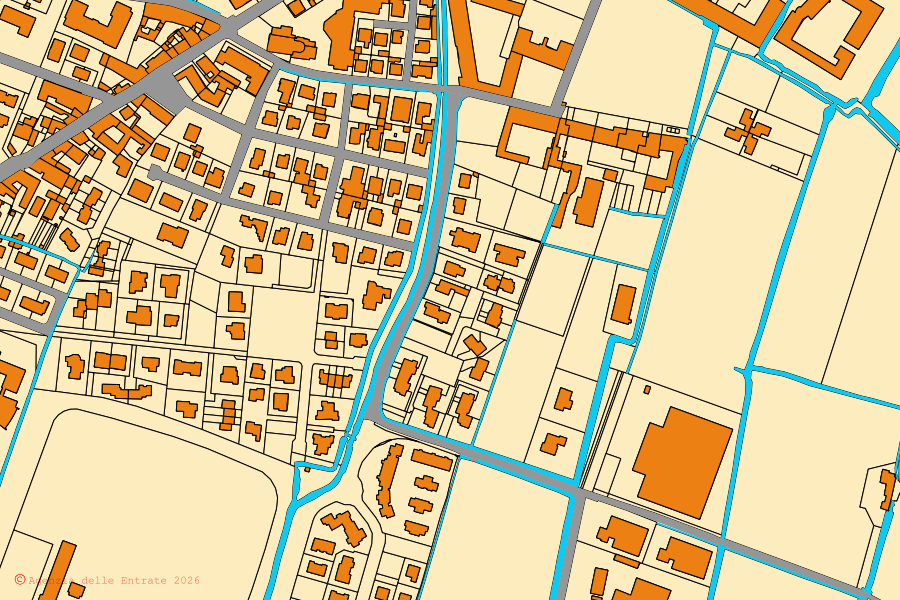 Mappa catastale del centro di Torbole Casaglia: particelle e fabbricati, cartografia Agenzia delle Entrate