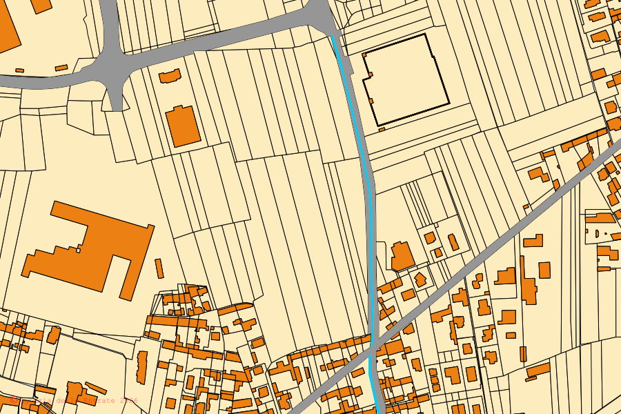 Mappa catastale del centro di Torrazza Piemonte: particelle e fabbricati, cartografia Agenzia delle Entrate