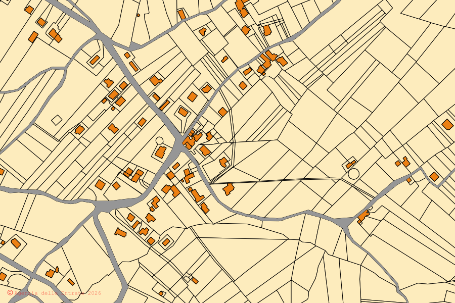 Mappa catastale del centro di Torre Le Nocelle: particelle e fabbricati, cartografia Agenzia delle Entrate