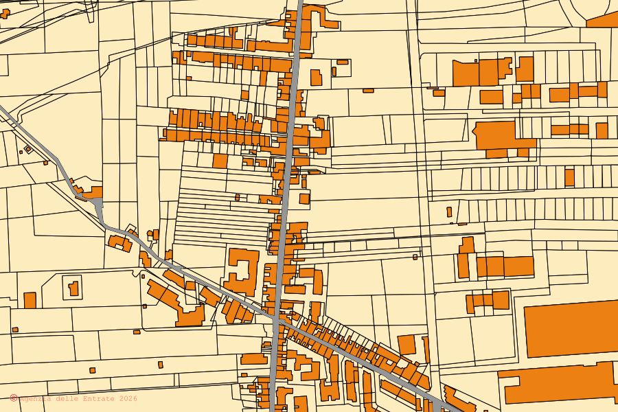 Mappa catastale del centro di Torregrotta: particelle e fabbricati, cartografia Agenzia delle Entrate