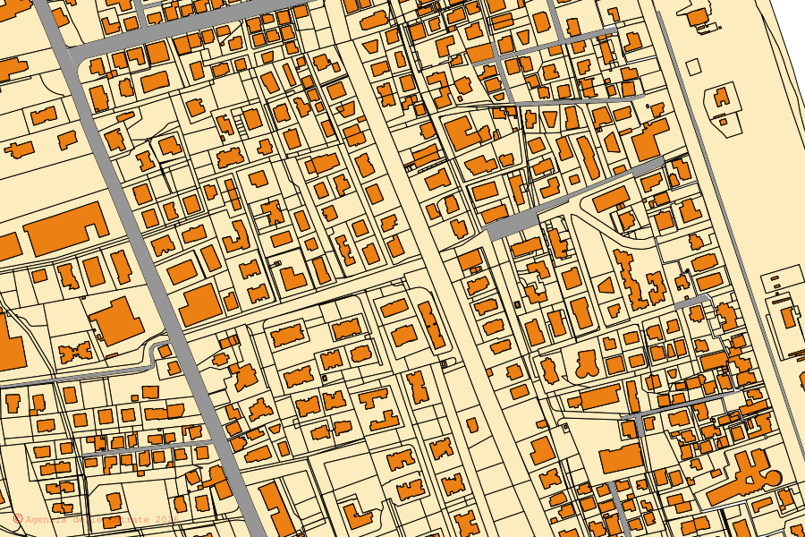 Mappa catastale del centro di Tortoreto: particelle e fabbricati, cartografia Agenzia delle Entrate