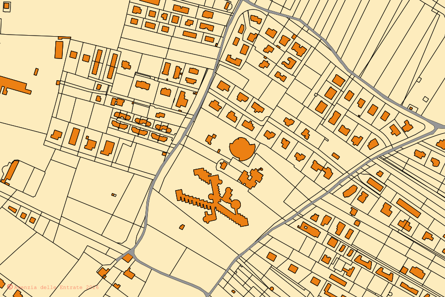 Mappa catastale del centro di Trani: particelle e fabbricati, cartografia Agenzia delle Entrate