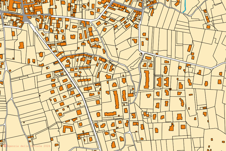 Mappa catastale del centro di Travedona-Monate: particelle e fabbricati, cartografia Agenzia delle Entrate