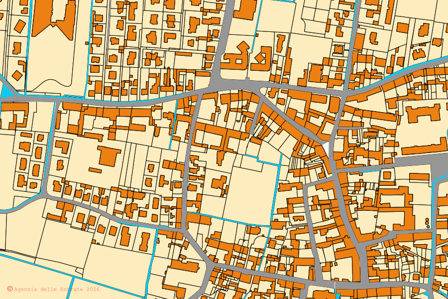 Mappa catastale del centro di Trenzano: particelle e fabbricati, cartografia Agenzia delle Entrate