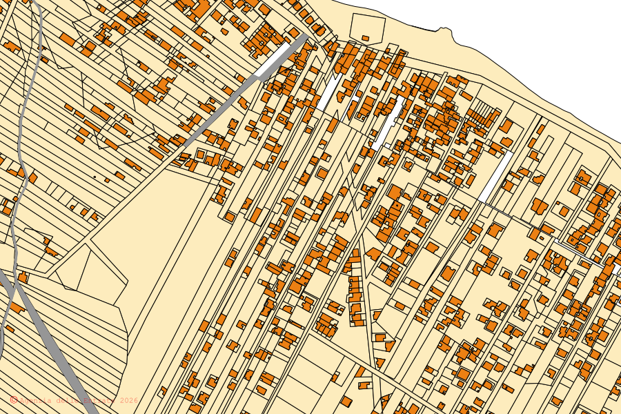 Mappa catastale del centro di Trepuzzi: particelle e fabbricati, cartografia Agenzia delle Entrate