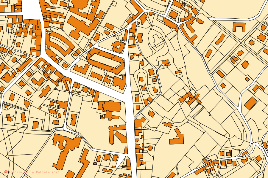 Mappa catastale del centro di Trescore Balneario: particelle e fabbricati, cartografia Agenzia delle Entrate