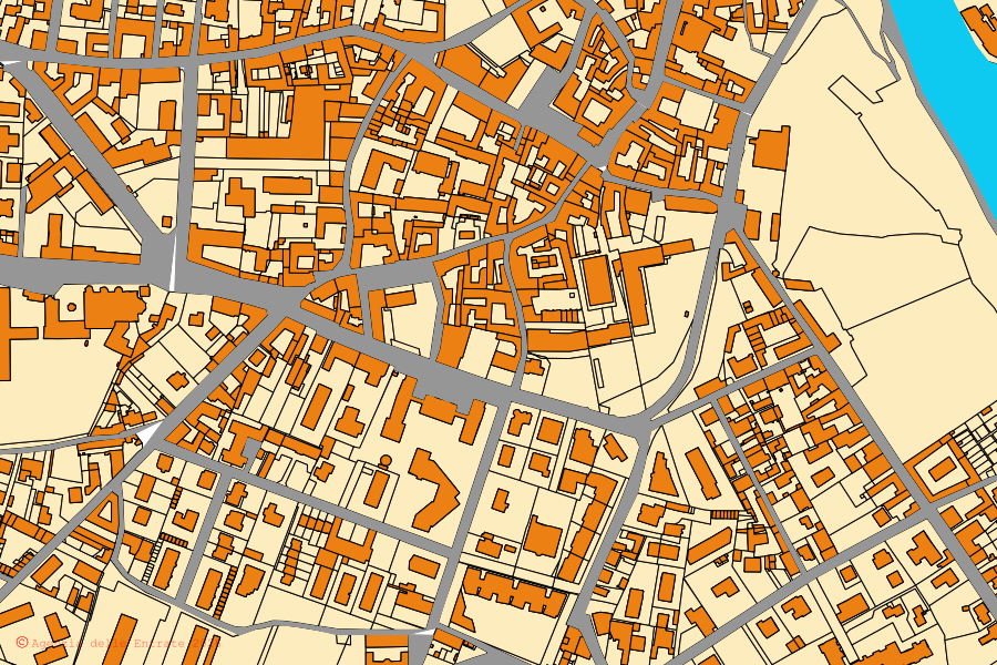 Mappa catastale del centro di Trezzo sull'Adda: particelle e fabbricati, cartografia Agenzia delle Entrate