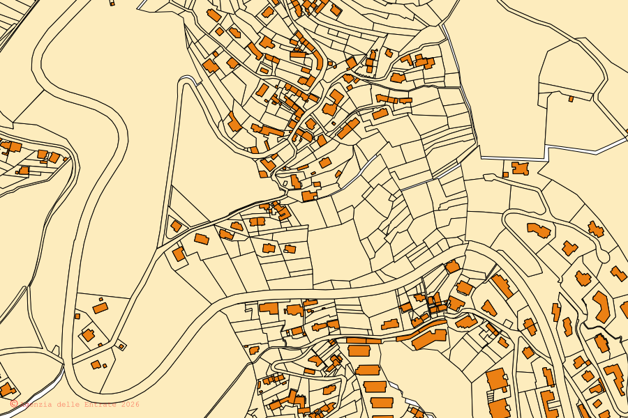 Mappa catastale del centro di Trieste: particelle e fabbricati, cartografia Agenzia delle Entrate