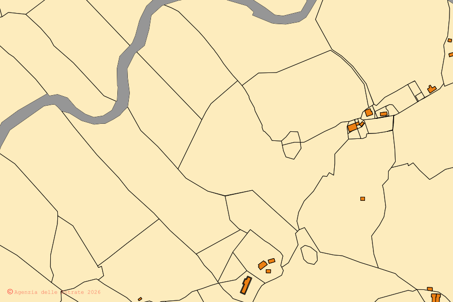 Mappa catastale del centro di Trinità d'Agultu e Vignola: particelle e fabbricati, cartografia Agenzia delle Entrate