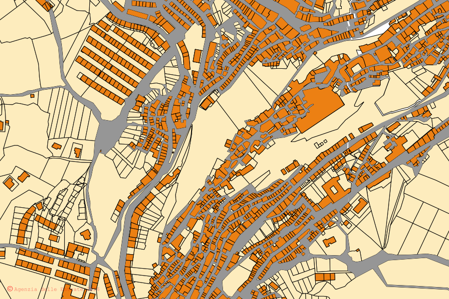 Mappa catastale del centro di Troina: particelle e fabbricati, cartografia Agenzia delle Entrate