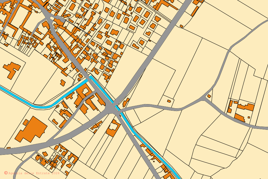 Mappa catastale del centro di Tronzano Vercellese: particelle e fabbricati, cartografia Agenzia delle Entrate