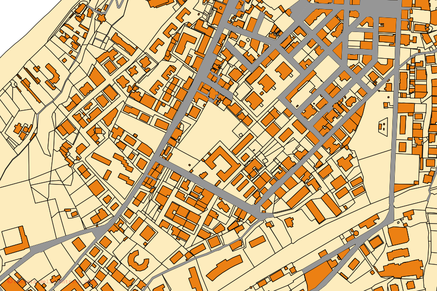 Mappa catastale del centro di Tropea: particelle e fabbricati, cartografia Agenzia delle Entrate