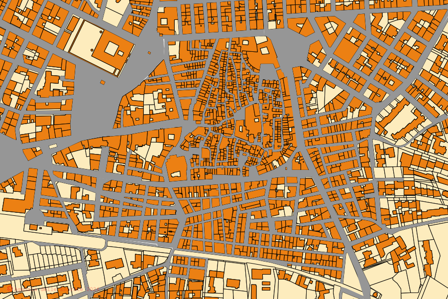 Mappa catastale del centro di Turi: particelle e fabbricati, cartografia Agenzia delle Entrate