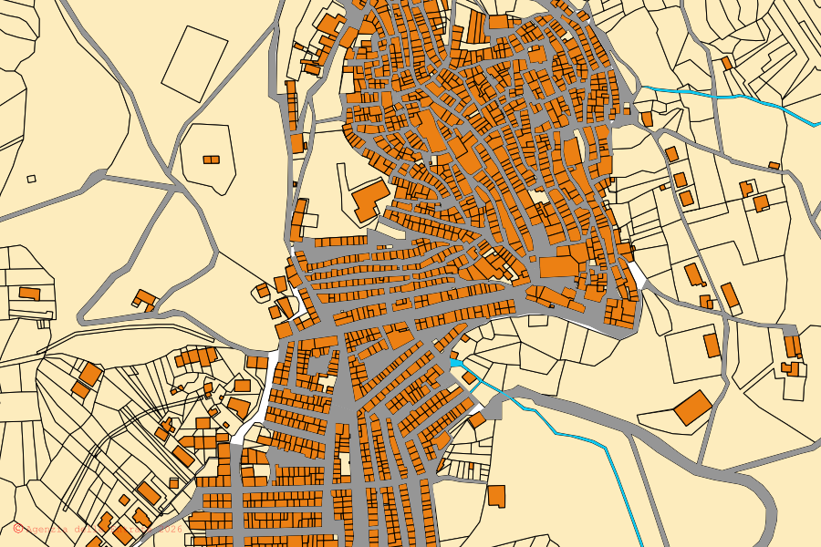 Mappa catastale del centro di Tusa: particelle e fabbricati, cartografia Agenzia delle Entrate