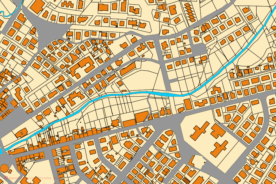 Mappa catastale del centro di Umbertide: particelle e fabbricati, cartografia Agenzia delle Entrate
