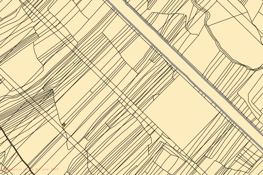 Mappa catastale del centro di Uras: particelle e fabbricati, cartografia Agenzia delle Entrate