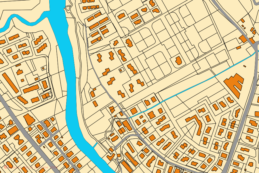 Mappa catastale del centro di Urbania: particelle e fabbricati, cartografia Agenzia delle Entrate