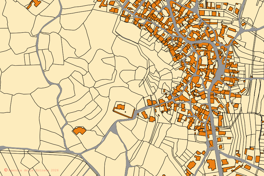 Mappa catastale del centro di Usellus: particelle e fabbricati, cartografia Agenzia delle Entrate
