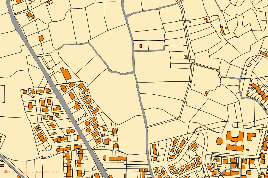 Mappa catastale del centro di Usini: particelle e fabbricati, cartografia Agenzia delle Entrate