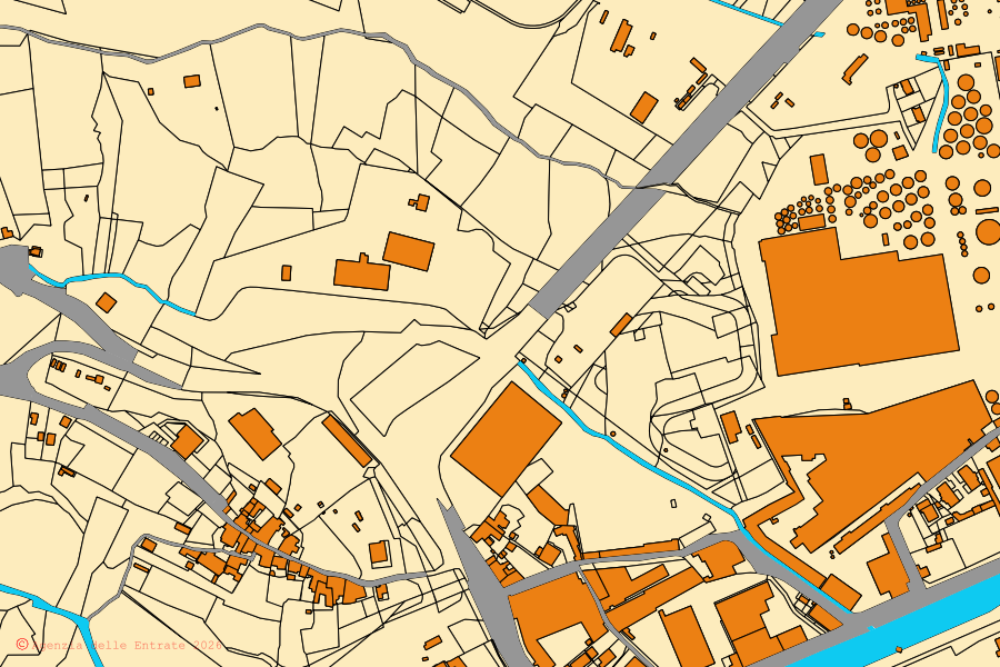Mappa catastale del centro di Vado Ligure: particelle e fabbricati, cartografia Agenzia delle Entrate