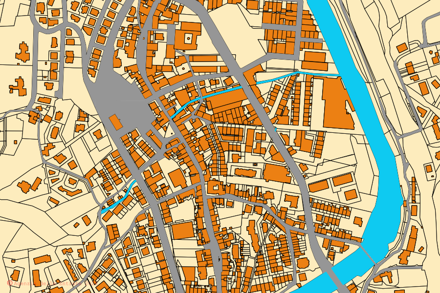 Mappa catastale del centro di Vaiano: particelle e fabbricati, cartografia Agenzia delle Entrate