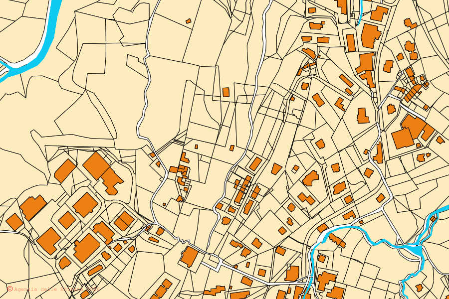 Mappa catastale del centro di Val Brembilla: particelle e fabbricati, cartografia Agenzia delle Entrate
