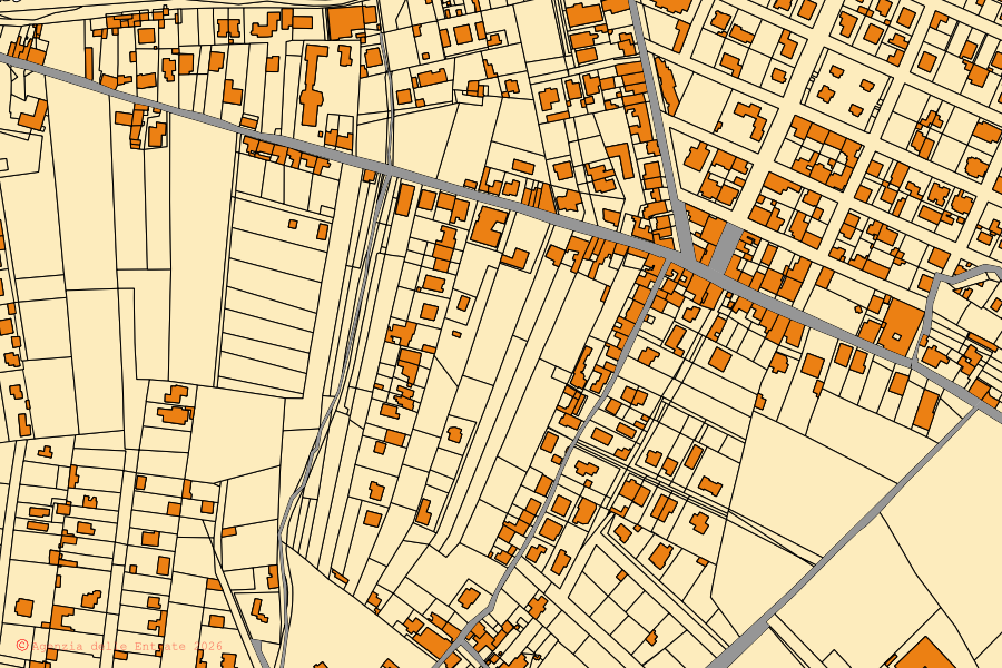 Mappa catastale del centro di Valderice: particelle e fabbricati, cartografia Agenzia delle Entrate
