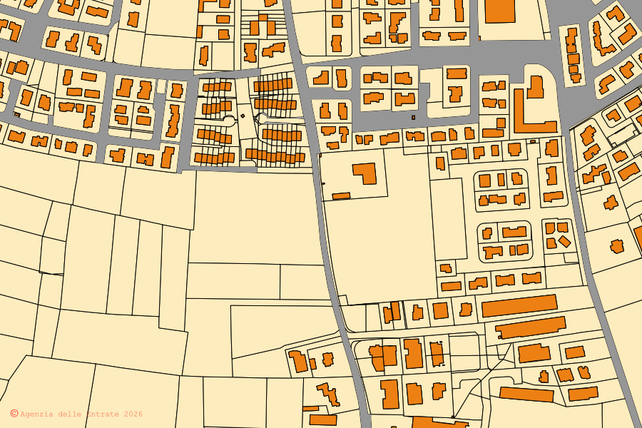 Mappa catastale del centro di Valeggio sul Mincio: particelle e fabbricati, cartografia Agenzia delle Entrate